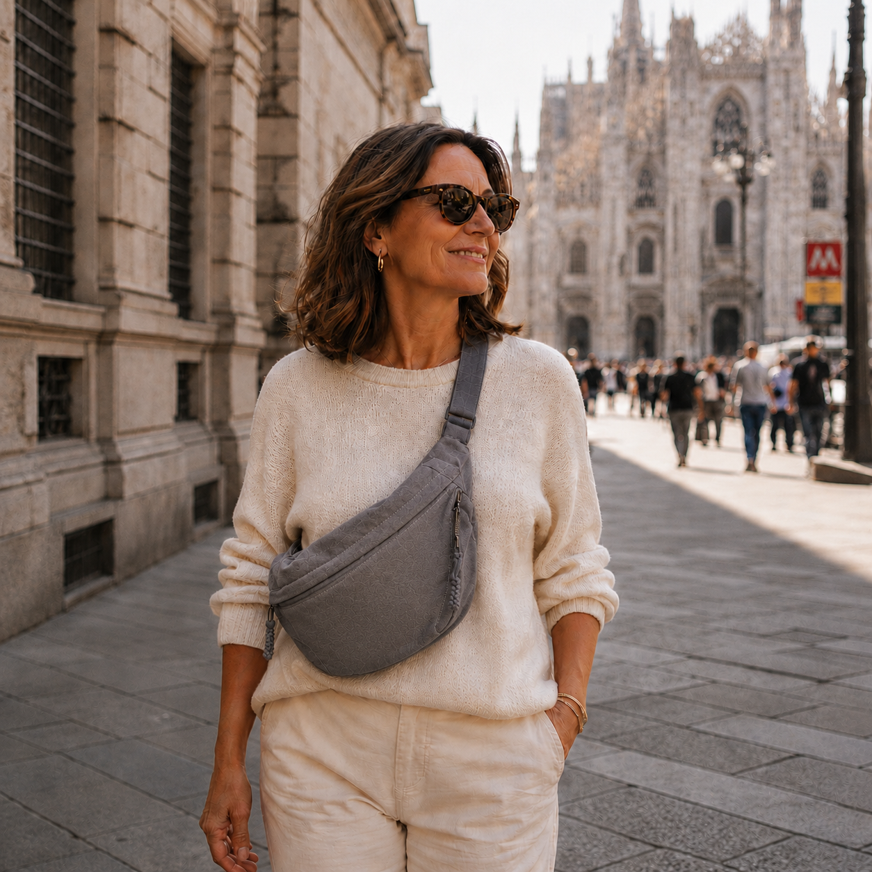 Chiara | Gray Shoulder Bag
