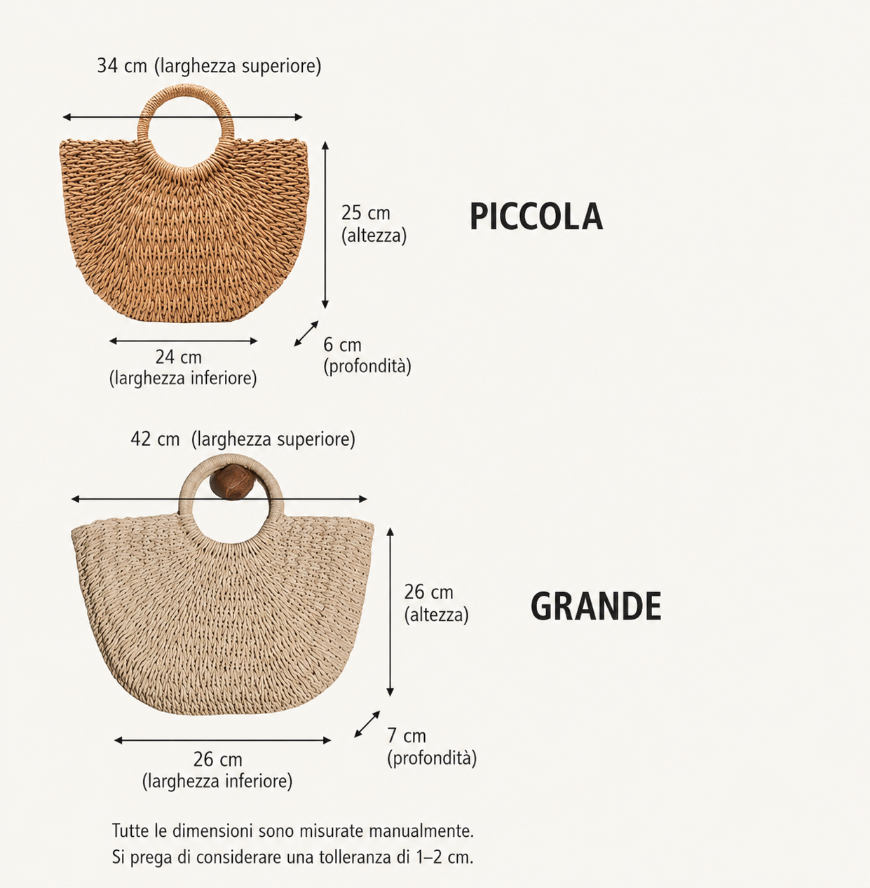 Ottavia | Natural Beige Woven Straw Half-Moon Bag