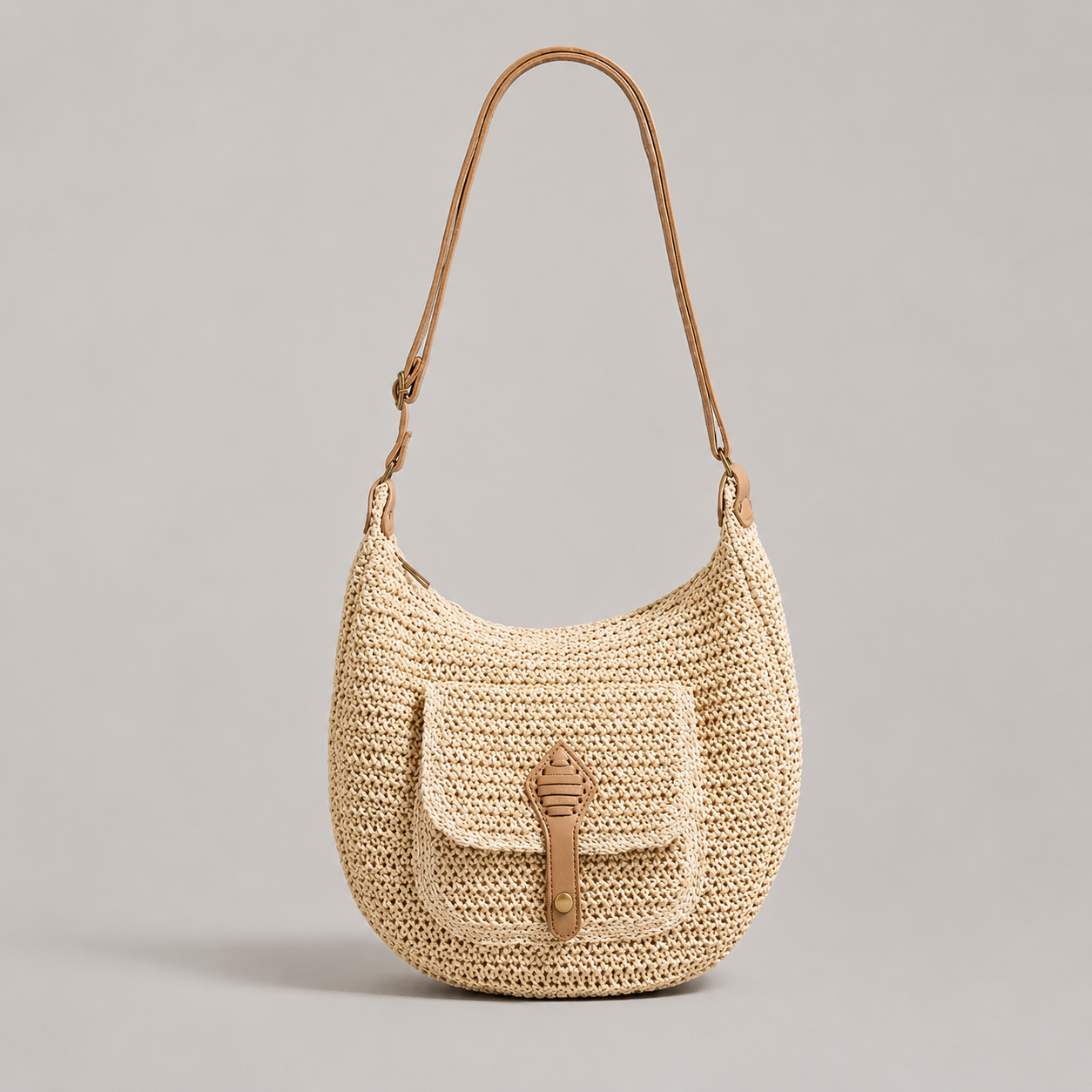 Valentina | Beige Everyday Woven Shoulder Bag