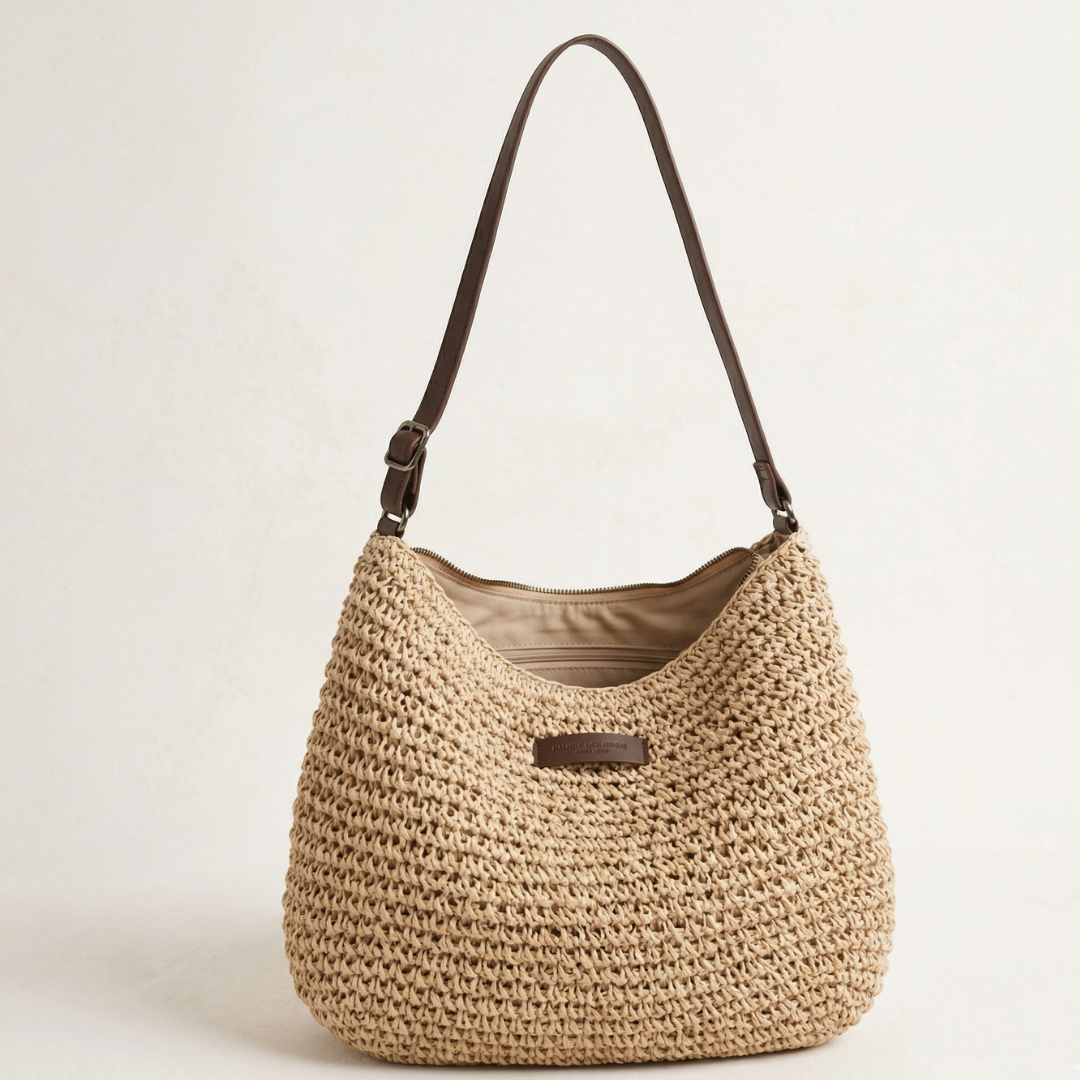 Cinzia | Elegant Woven Bag – Sand