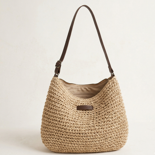 Cinzia | Elegant Woven Bag – Sand