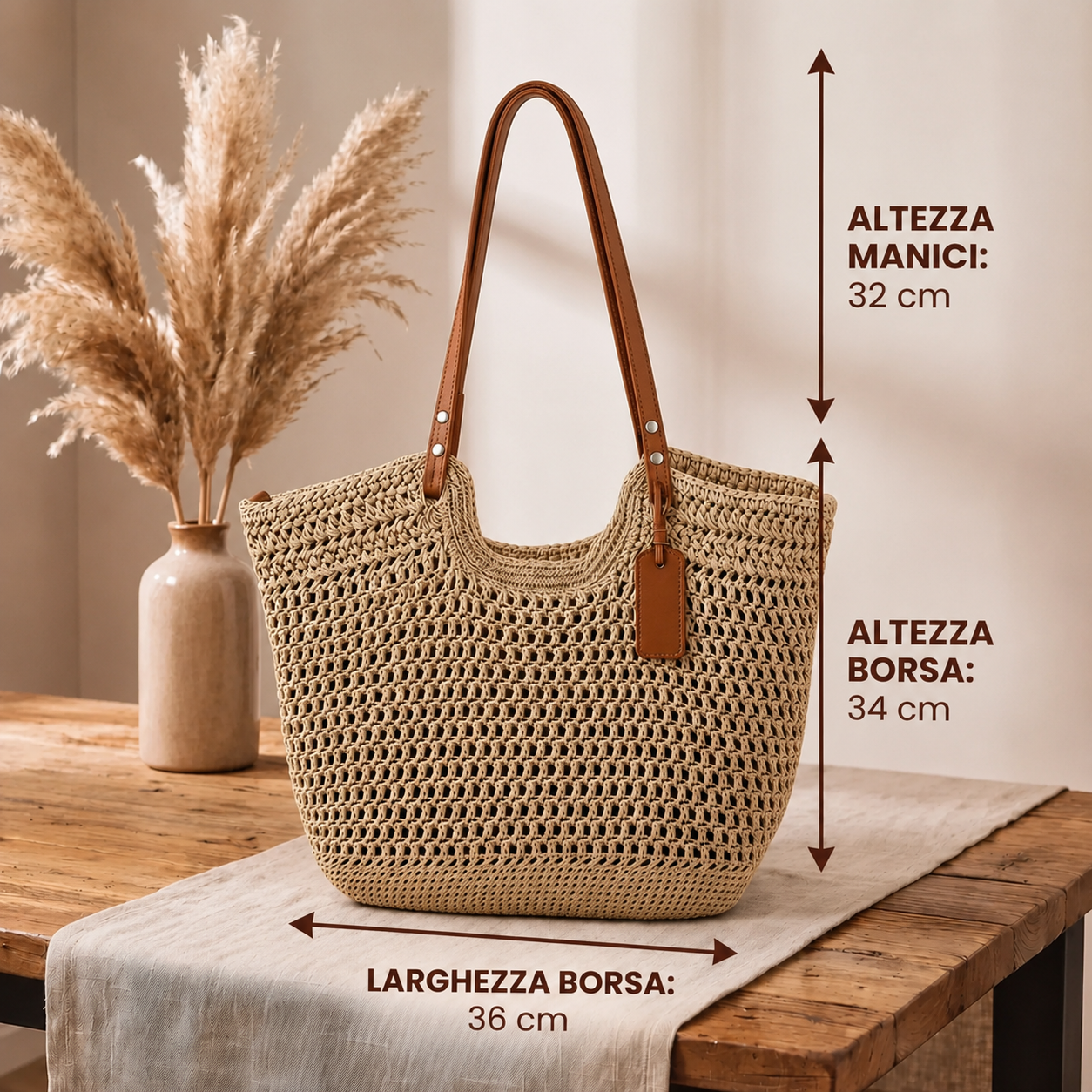 Camelia | Handwoven Crochet Shopper Bag – Ivory