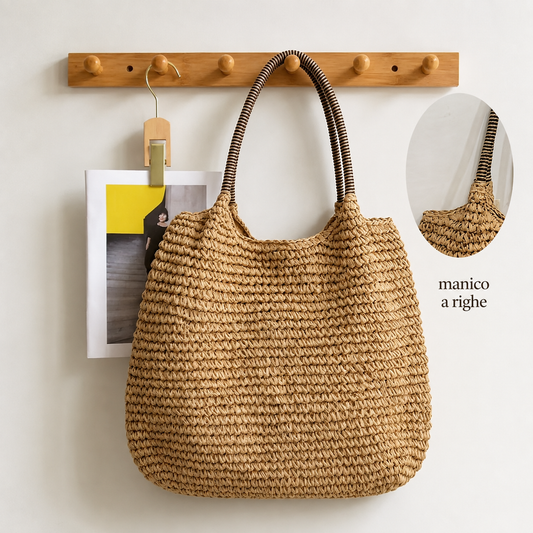 Melissa | Light Camel Woven Straw Crossbody Bag