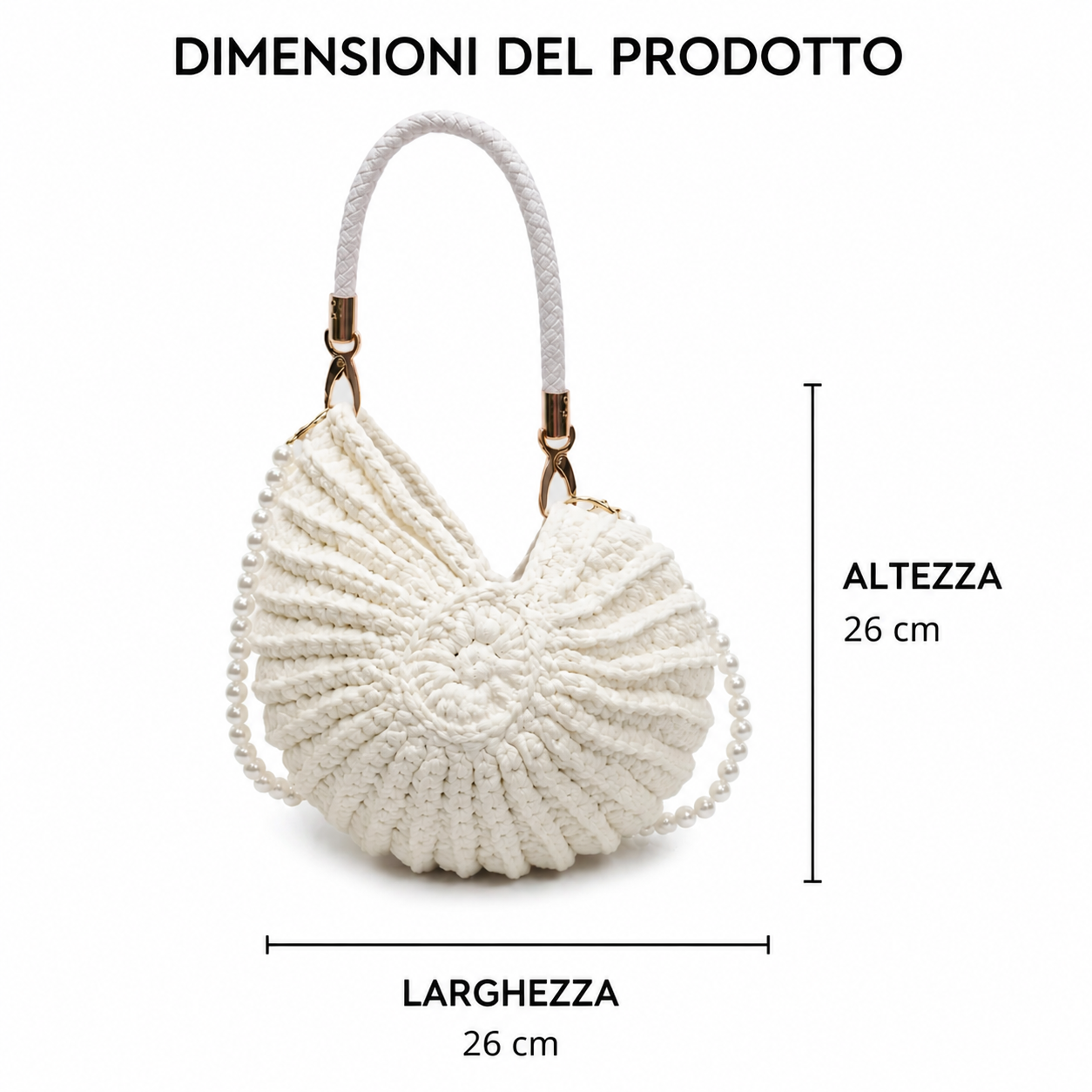 Tamara | Cream White Woven Tote Bag with Chain Strap