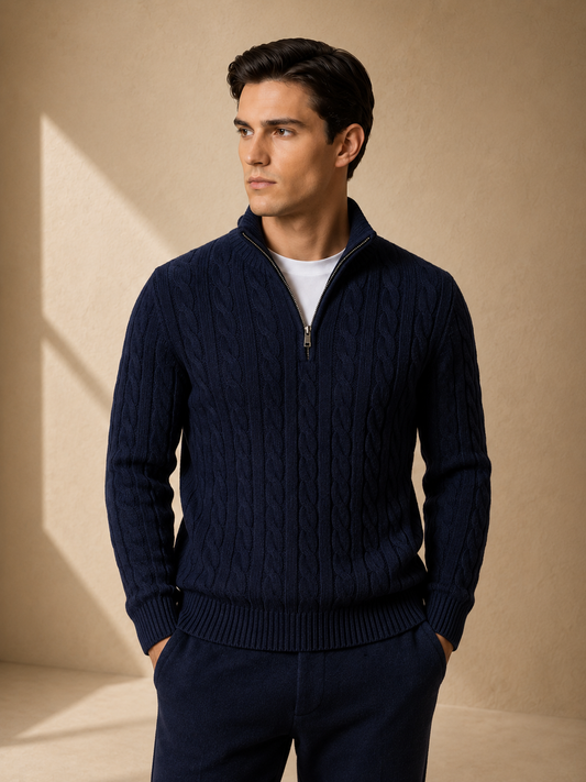Sero Zip Knit Navy