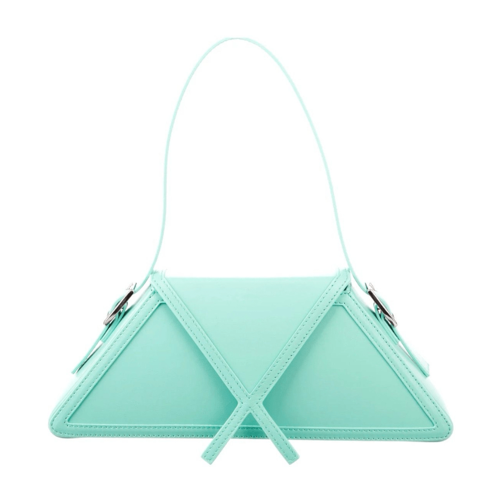 Geometric handbag with a structured design