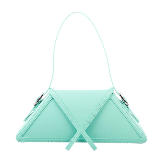 Geometric handbag with a structured design
