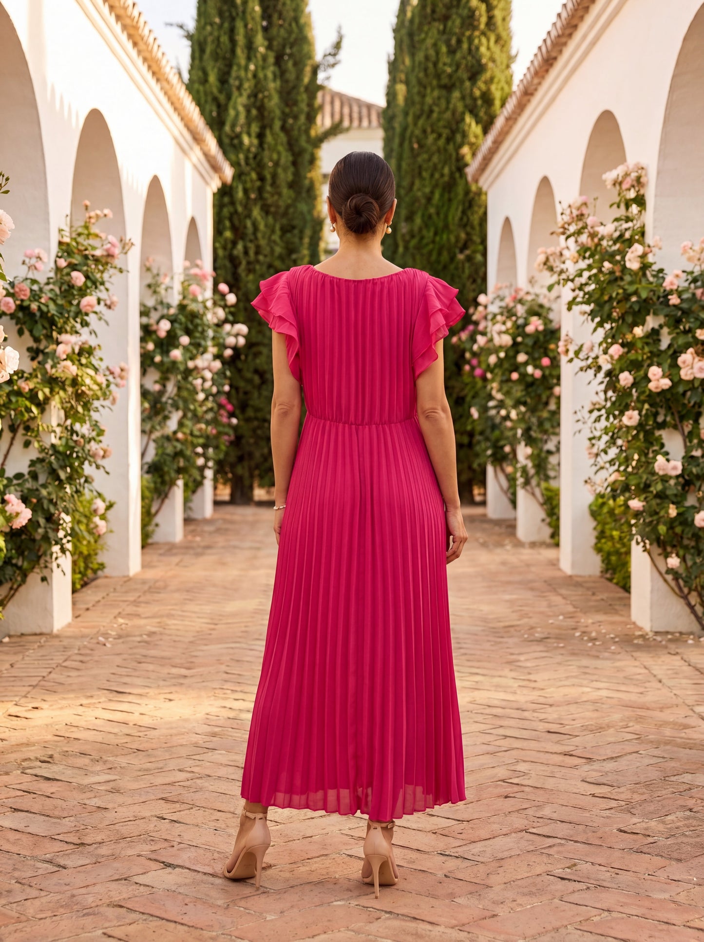 Seraphina | Elegant Pleated Maxi Dress with a Knotted Waist