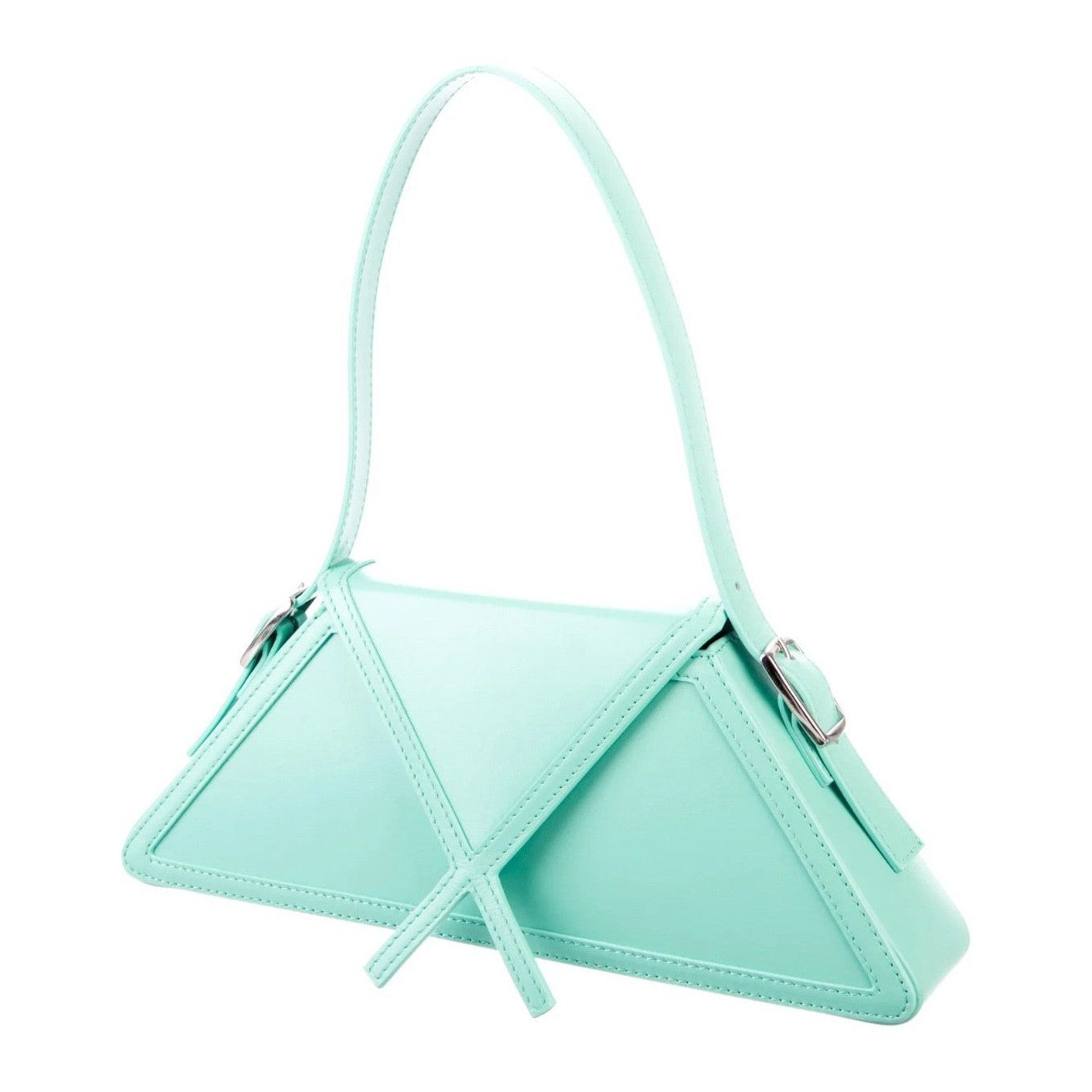 Geometric handbag with a structured design