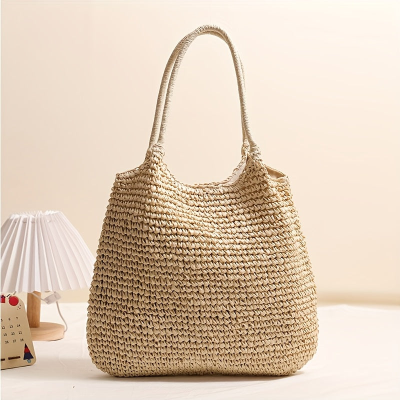Manuela | Light Natural Woven Straw Crossbody Bag