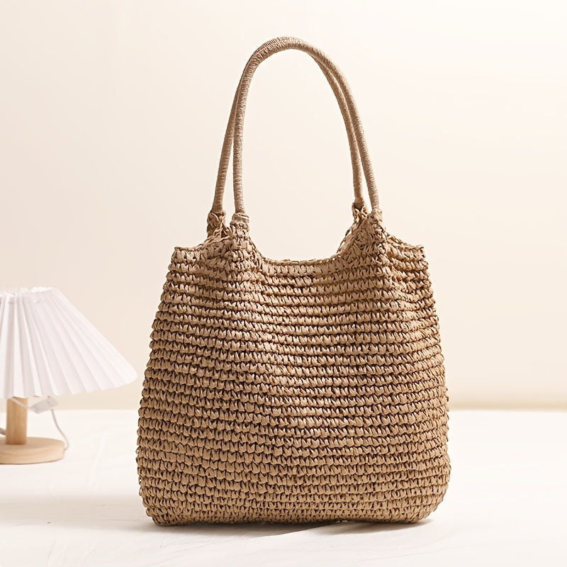 Marisol | Hazelnut Woven Straw Crossbody Bag
