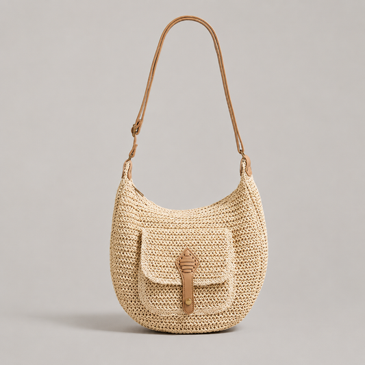 Valentina | Beige Everyday Woven Shoulder Bag