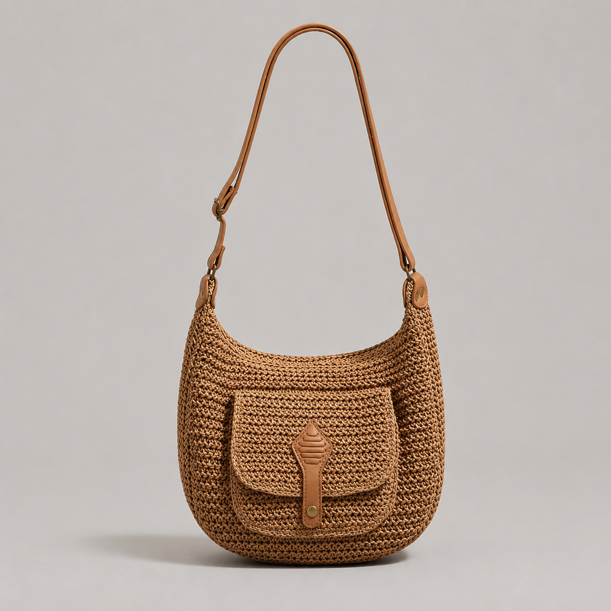Chiara | Brown Everyday Woven Shoulder Bag