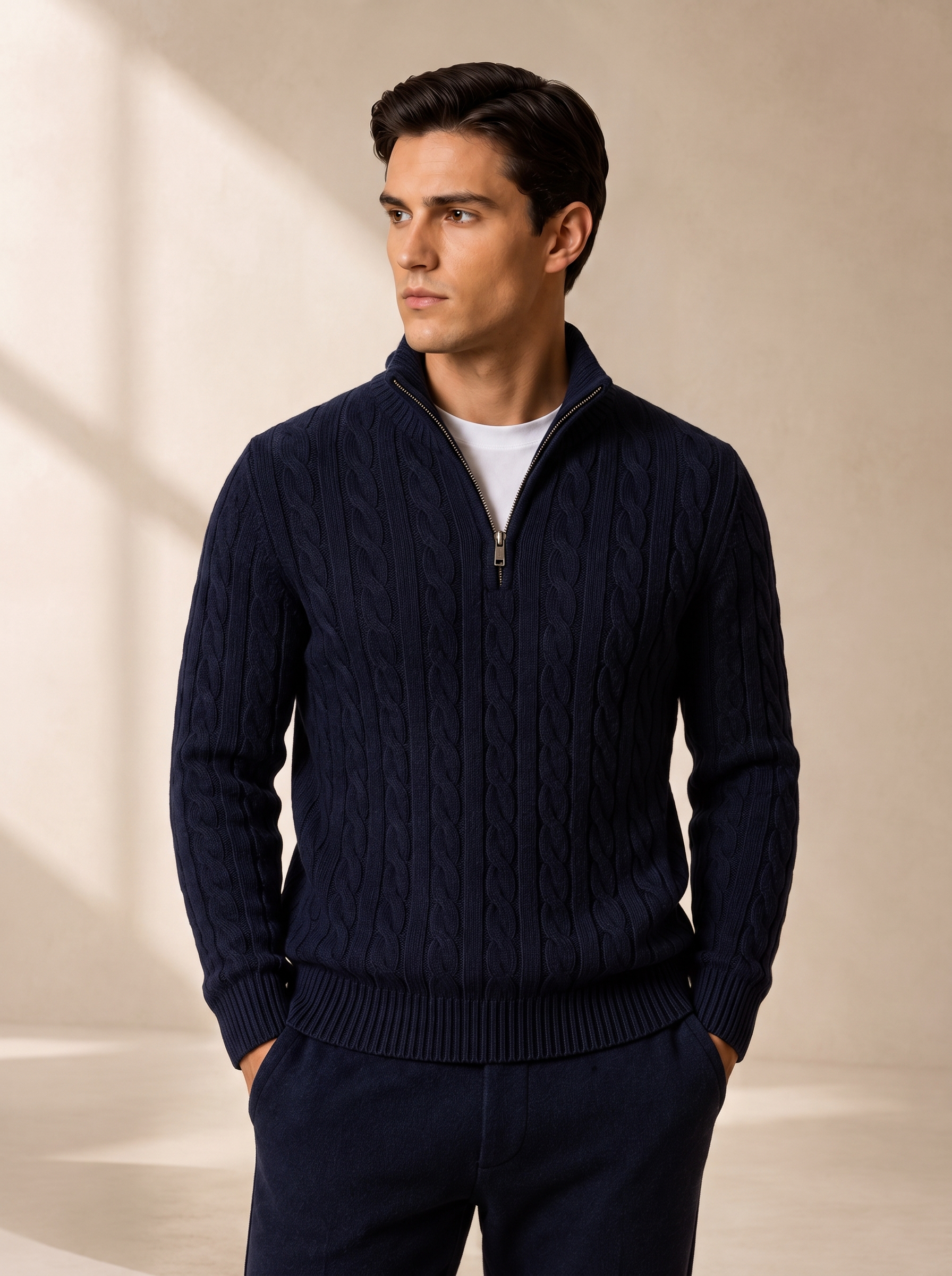 Sero Zip Knit Navy