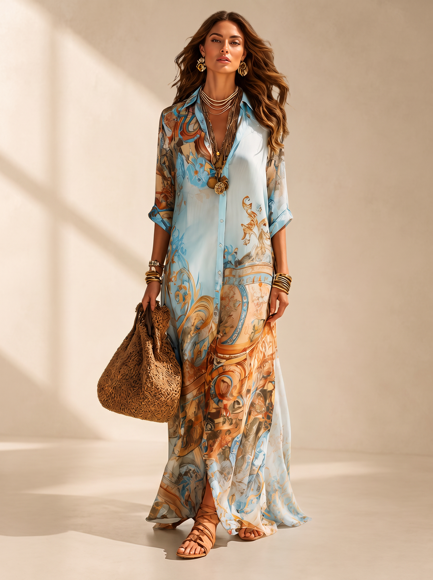 Serena Mediterranean Blouse Dress