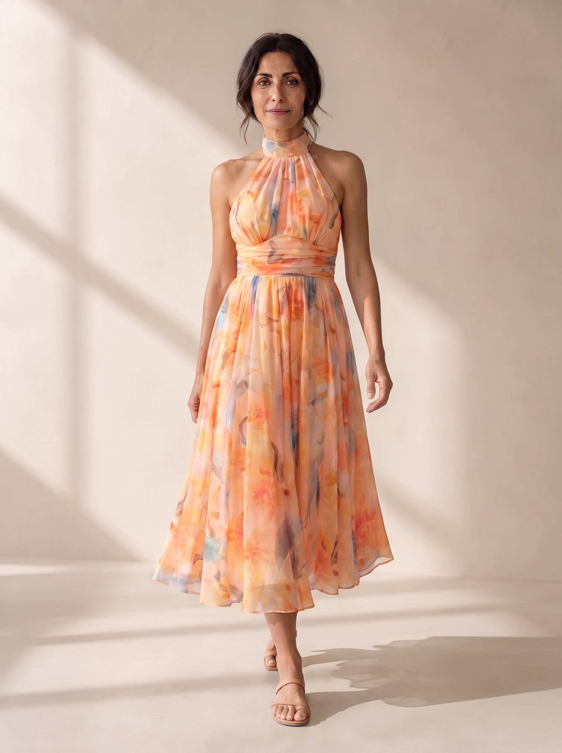 Seraphina Elegante Maxi Abito Plissettato