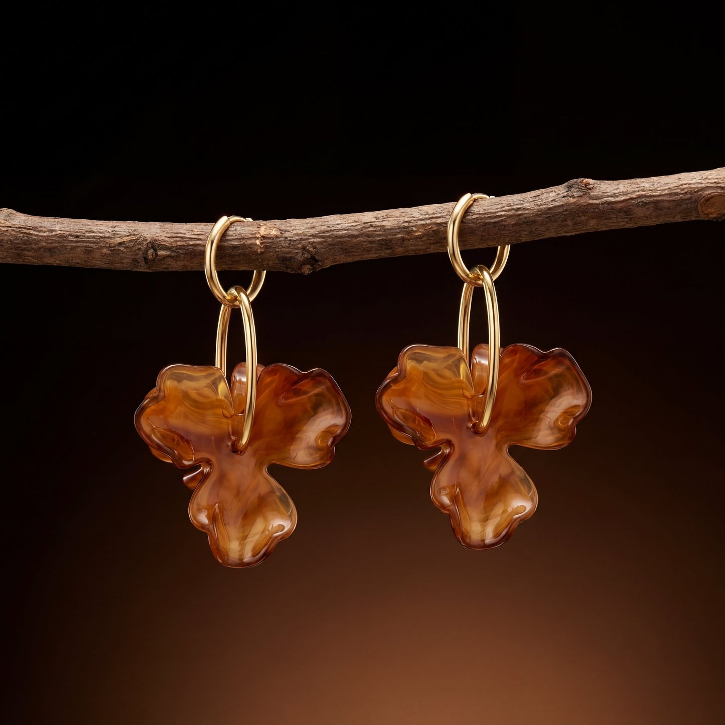 Earrings with a Flower Pendant