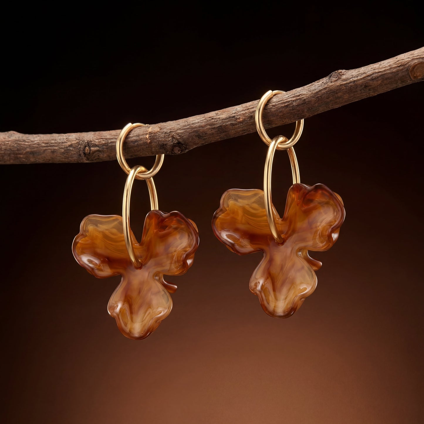 Earrings with a Flower Pendant